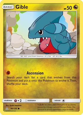 Gible (96) card from SM - Ultra Prism
