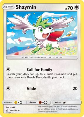 Shaymin (111) card from SM - Ultra Prism