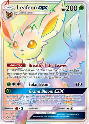 Leafeon GX (Secret Rare) card from SM - Ultra Prism