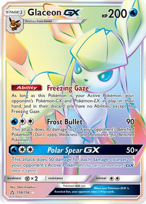 Glaceon GX (Secret Rare) card from SM - Ultra Prism