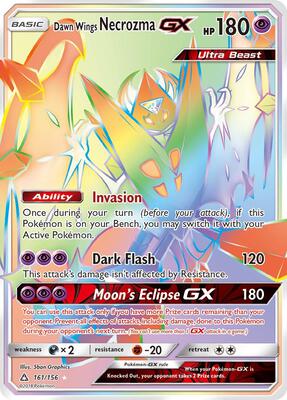 Dawn Wings Necrozma GX (Secret Rare) card from SM - Ultra Prism