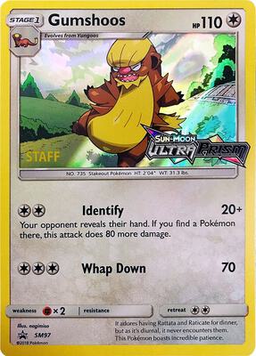 Gumshoos - SM97 (Prerelease) [Staff] card from SM Promos