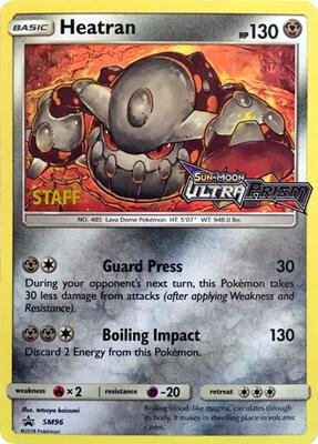 Heatran - SM96 (Prerelease) [Staff] card from SM Promos