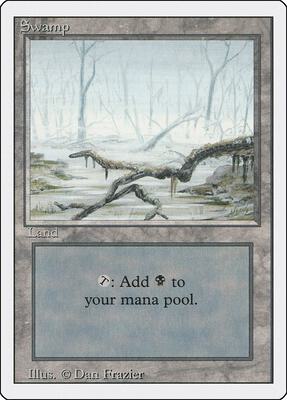 Swamp (A) card from Revised Edition