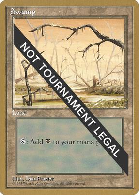Swamp (B) - 1996 Leon Lindback (4ED) card from World Championship Decks
