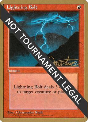 Lightning Bolt - 1996 Mark Justice (4ED) card from World Championship Decks