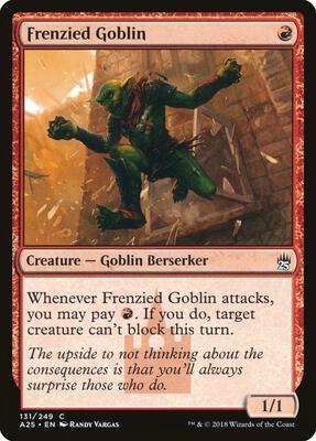 Frenzied Goblin card from Masters 25