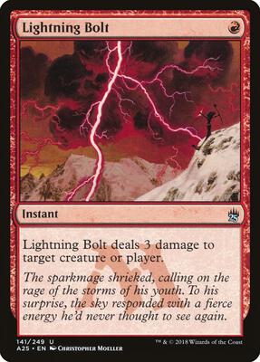 Lightning Bolt card from Masters 25