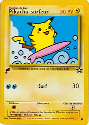 Pikachu (Surfing) card from Pikachu World Collection Promos