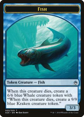 Fish Token (005) card from Masters 25