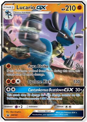 Lucario GX - SM100 card from SM Promos