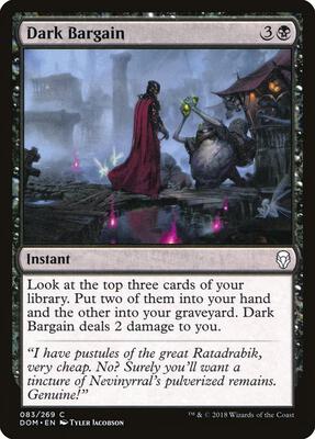 Dark Bargain card from Dominaria