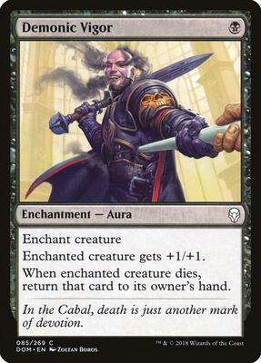 Demonic Vigor card from Dominaria