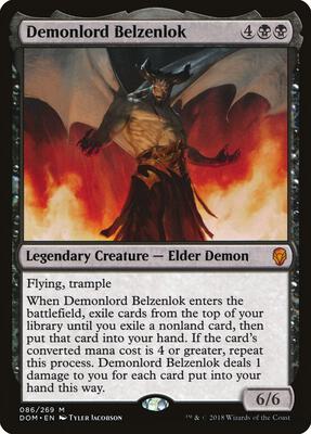 Demonlord Belzenlok card from Dominaria