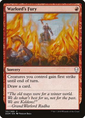 Warlord's Fury card from Dominaria