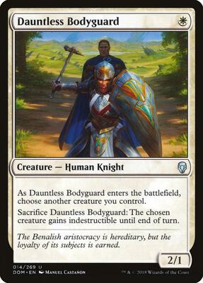 Dauntless Bodyguard card from Dominaria