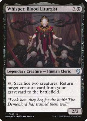 Whisper, Blood Liturgist card from Dominaria