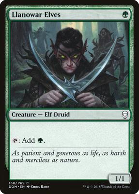 Llanowar Elves card from Dominaria