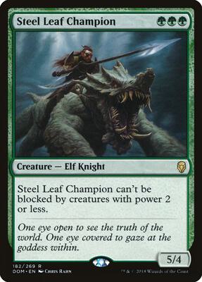 Steel Leaf Champion card from Dominaria