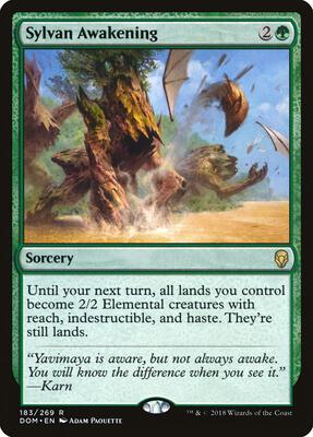 Sylvan Awakening card from Dominaria