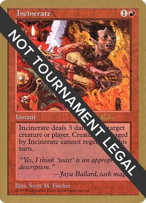 Incinerate - 1997 Janosch Kuhn (5ED) card from World Championship Decks