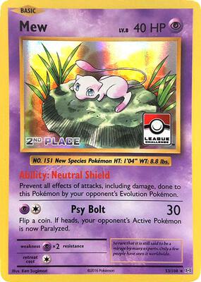 Mew - 53/108 (League Challenge) [2nd Place] card from League & Championship Cards