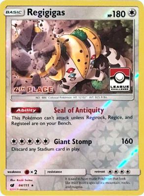 Regigigas - 84/111 (League Challenge) [4th Place] card from League & Championship Cards