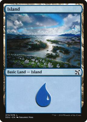 Island (074) card from Duel Decks: Elves vs. Inventors