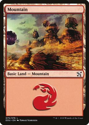 Mountain (075) card from Duel Decks: Elves vs. Inventors