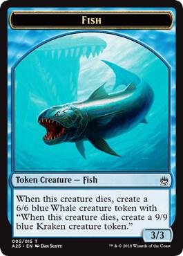 Fish // Kraken Double-Sided Token card from Masters 25