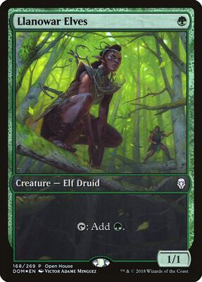 Llanowar Elves card from Open House Promos