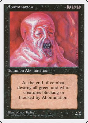 Abomination card from Fourth Edition
