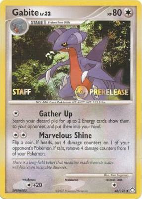 Gabite - 48/123 (Prerelease) [Staff] card from Diamond and Pearl Promos