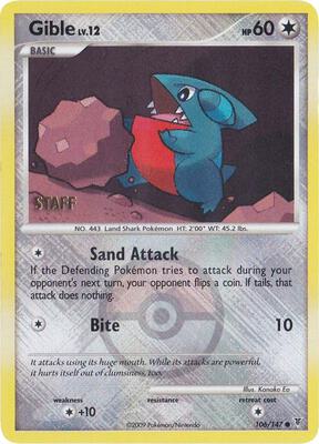 Gible - 106/147 (Championship Promo) [Staff] card from League & Championship Cards