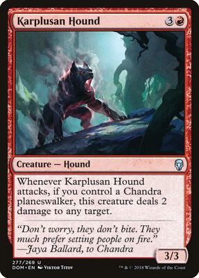 Karplusan Hound card from Dominaria