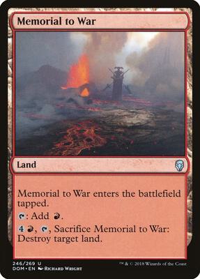 Memorial to War card from Dominaria