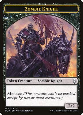 Zombie Knight Token card from Dominaria