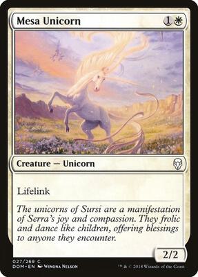 Mesa Unicorn card from Dominaria