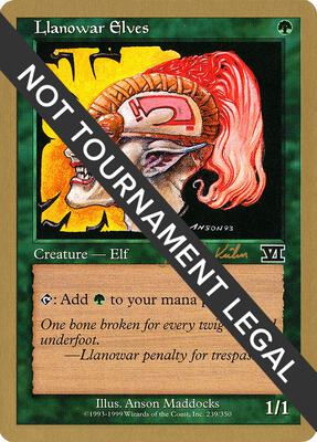 Llanowar Elves - 2000 Janosch Kuhn (6ED) card from World Championship Decks