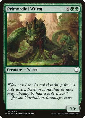 Primordial Wurm card from Dominaria