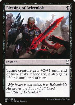 Blessing of Belzenlok card from Dominaria