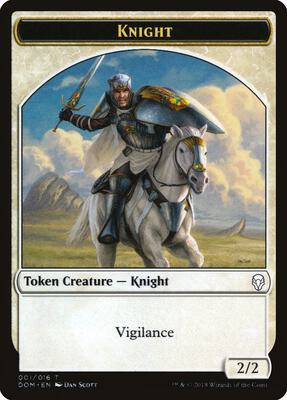Knight Token (001) card from Dominaria
