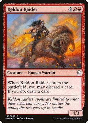 Keldon Raider card from Dominaria