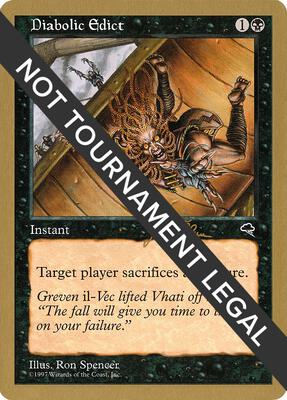 Diabolic Edict - 1999 Jakub Slemr (TMP) card from World Championship Decks