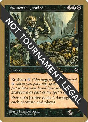 Evincar's Justice - 1999 Jakub Slemr (TMP) (SB) card from World Championship Decks