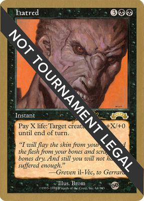 Hatred - 1999 Jakub Slemr (EXO) (SB) card from World Championship Decks