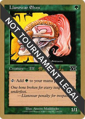 Llanowar Elves - 1999 Matt Linde (6ED) card from World Championship Decks