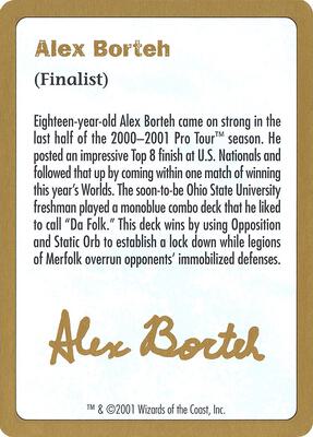 2001 Alex Borteh Biography Card card from World Championship Decks