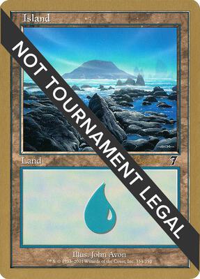Island (334) - 2001 Antoine Ruel (7ED) card from World Championship Decks
