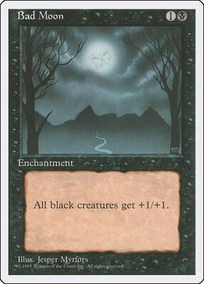 Bad Moon card from Fourth Edition